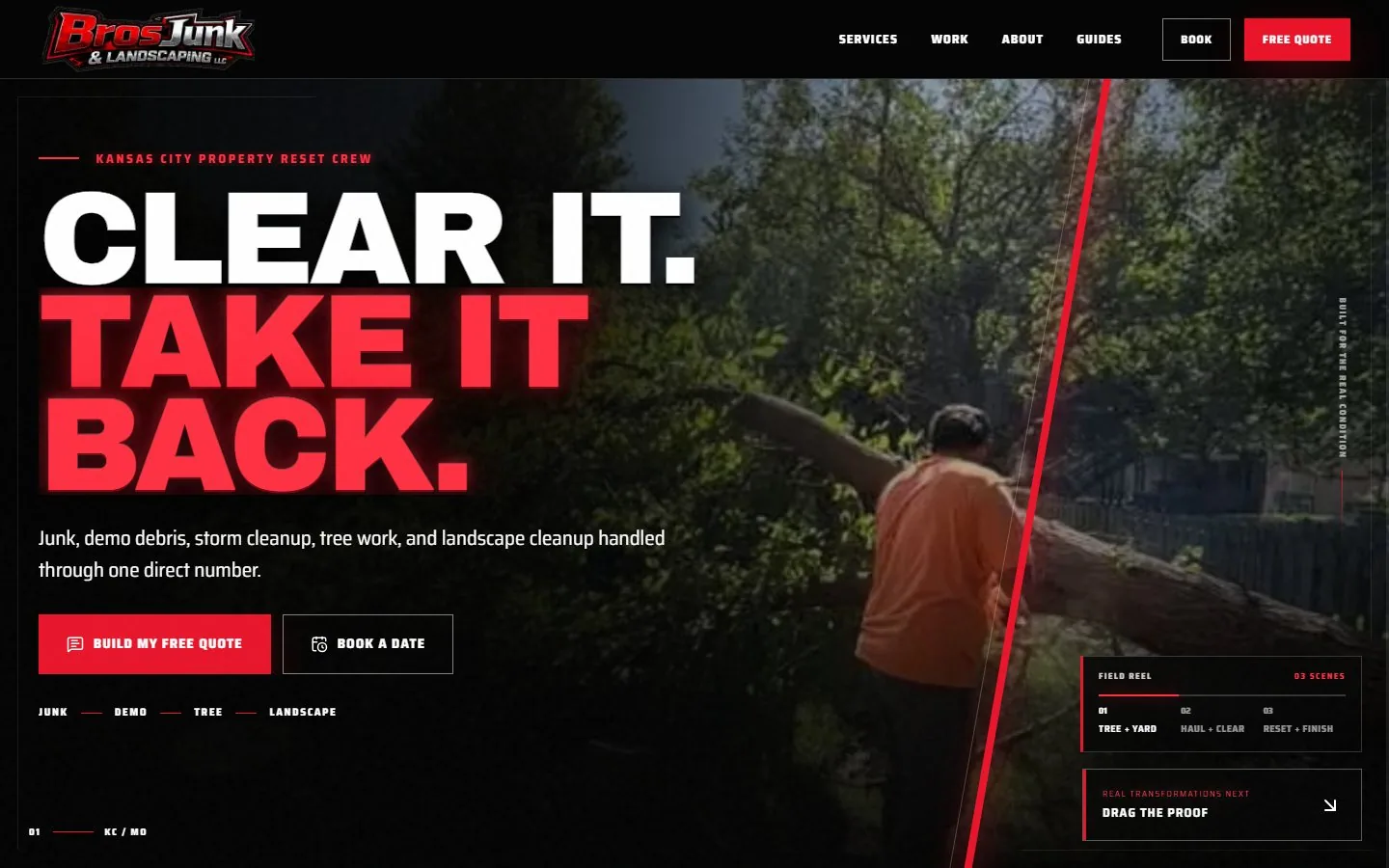 Bros Junk & Landscaping website