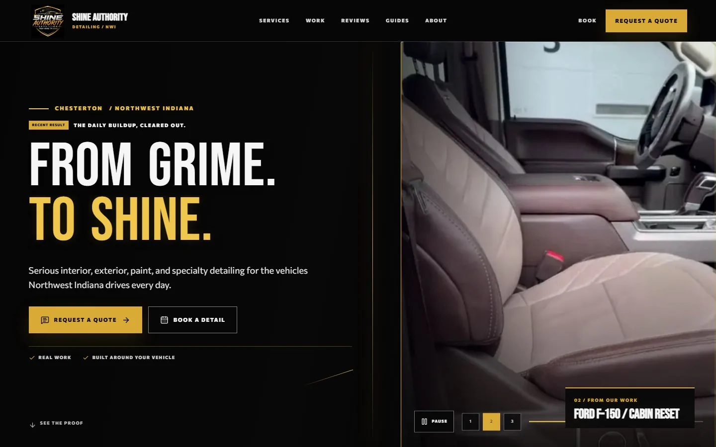 Shine Authority Detailing website